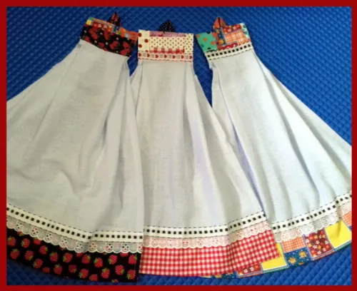 Kit 5 Bate Mão Toalha de Mão Barrado Patchwork Sortidos