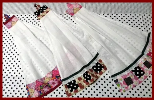 Kit 5 Bate Mão Toalha de Mão Barrado Patchwork Sortidos