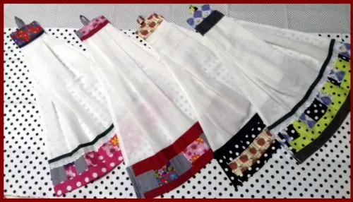 Kit 5 Bate Mão Toalha de Mão Barrado Patchwork Sortidos