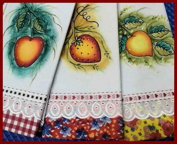 Kit 10 Panos de Prato Pintado Mao Barrado Tecido Atacado Rev