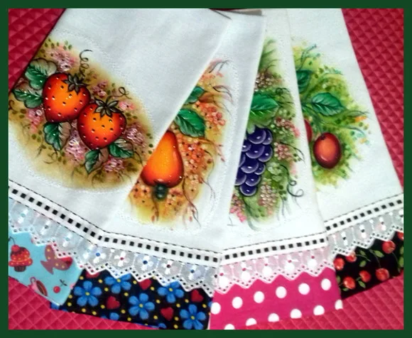 *oferta* Kit 10 Pano de Prato Pintado Barrado Tecido Atacado