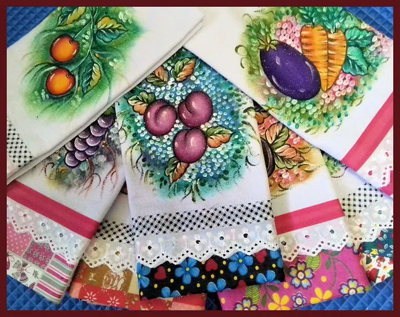 *oferta* Kit 10 Pano de Prato Pintado Barrado Tecido Atacado