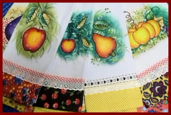 *oferta* Kit 10 Pano de Prato Pintado Barrado Tecido Atacado