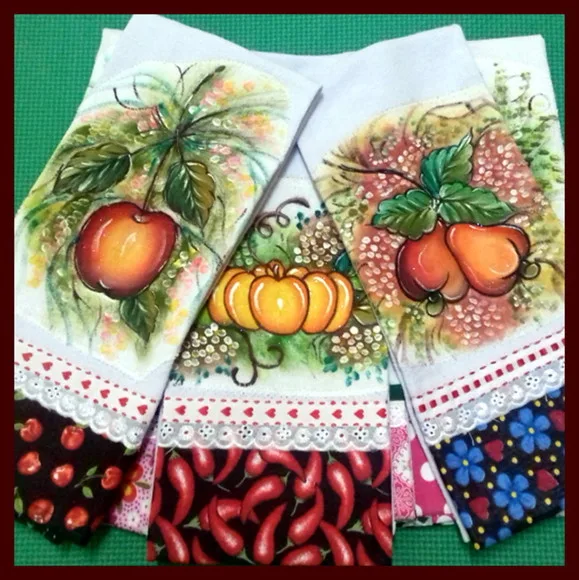 *oferta* Kit 10 Pano de Prato Pintado Barrado Tecido Atacado