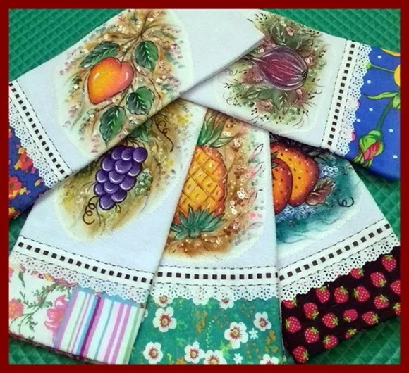 *oferta* Kit 10 Pano de Prato Pintado Barrado Tecido Atacado