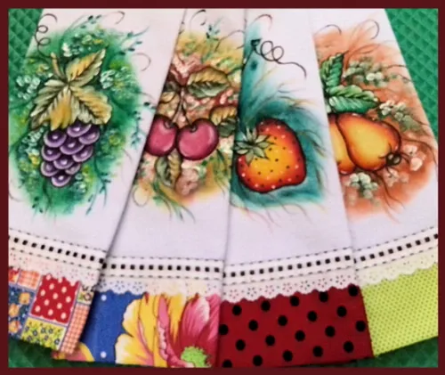 Kit Atacado Pano de Prato Patch Pintado Mão *10 Peças* Decor