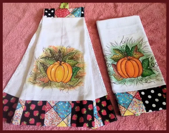 Kit Bate Mão Pano de Prato Pintado *2 Peças*