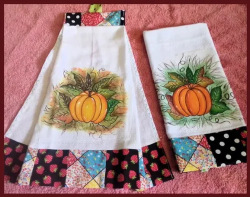 Kit Bate Mão Pano de Prato Pintado *2 Peças*