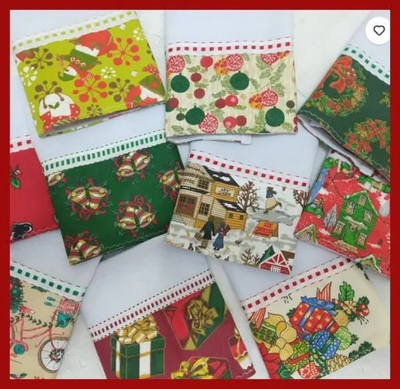 Kit Pano de Prato Atacado Barrado Natal com *10 Peças*