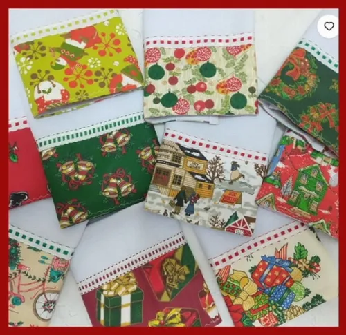 Kit Pano de Prato Atacado Barrado Natal com *10 Peças*