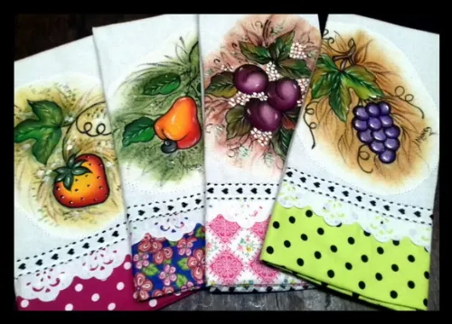 Kit Atacado Pano de Prato Patch Pintado Mão *10 Peças* Decor