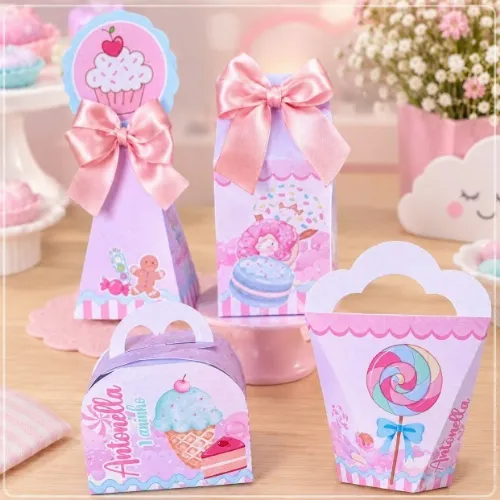 Caixinhas Personalizadas para lembrancinhas. Linda opção para decorar sua festa e compor a mesa de aniversário.