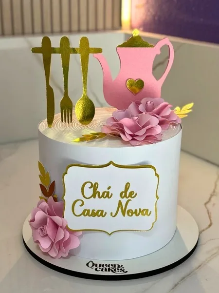 Topo de bolo Chá de Casa Nova