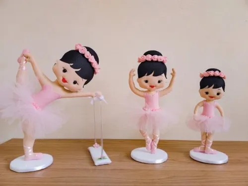 Bailarinas em Feltro - Kit com 3 Unidades