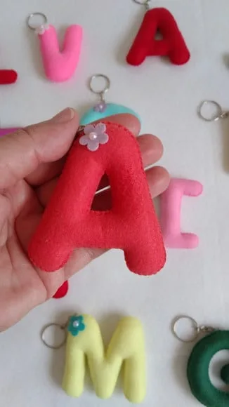 Chaveiro em Feltro - Alfabeto